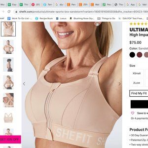 SHEFIT Ultimate Sports Bra for Women, High Impact Sports Bra XXL PLus Sandstorm